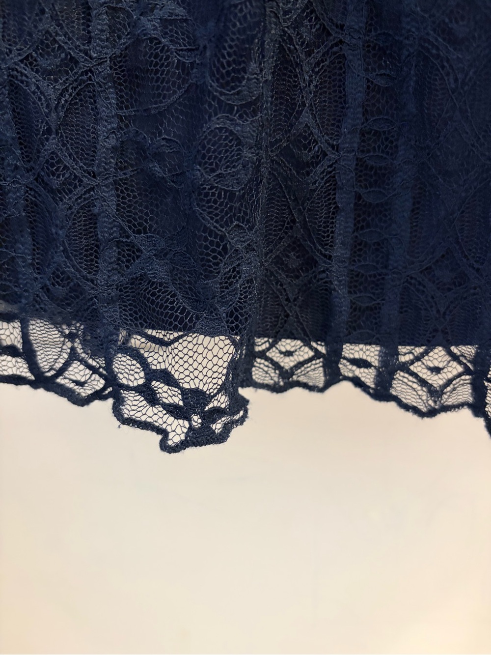 Suzy Shier Navy Lace Flutter-Sleeve A-Line Dress - Picture 3 of 8